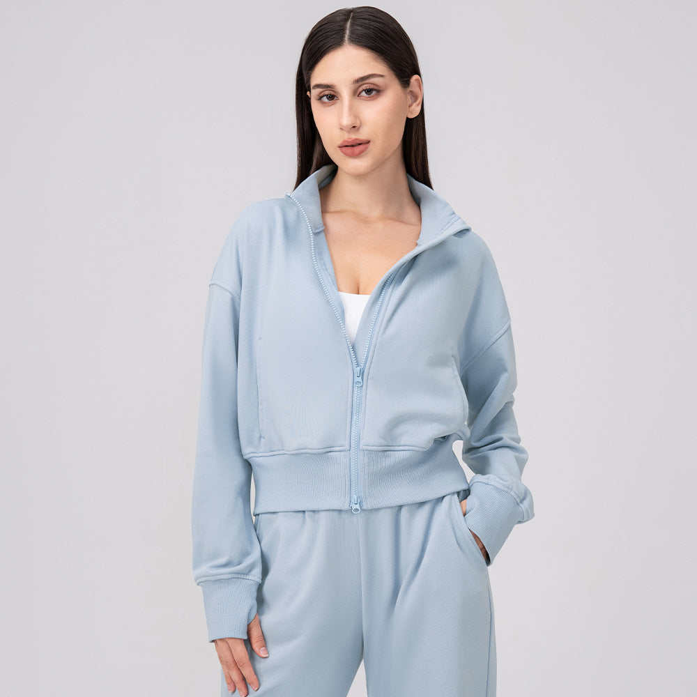 Winter Warm Cropped Fleece Hoodies Women Zip Up Loose Thick Jackets For Ladies Winter Clothes